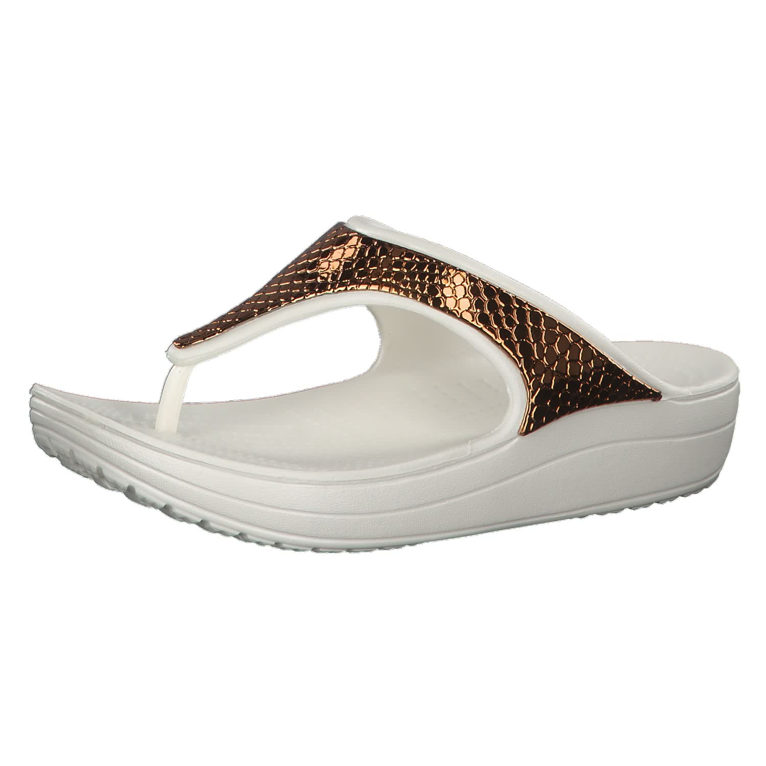 women's crocs sloane metallic texture flip
