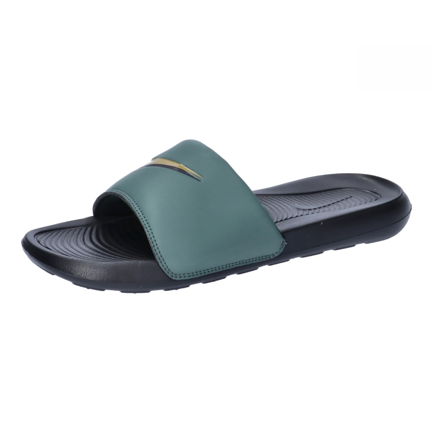 Black and green nike slides deals