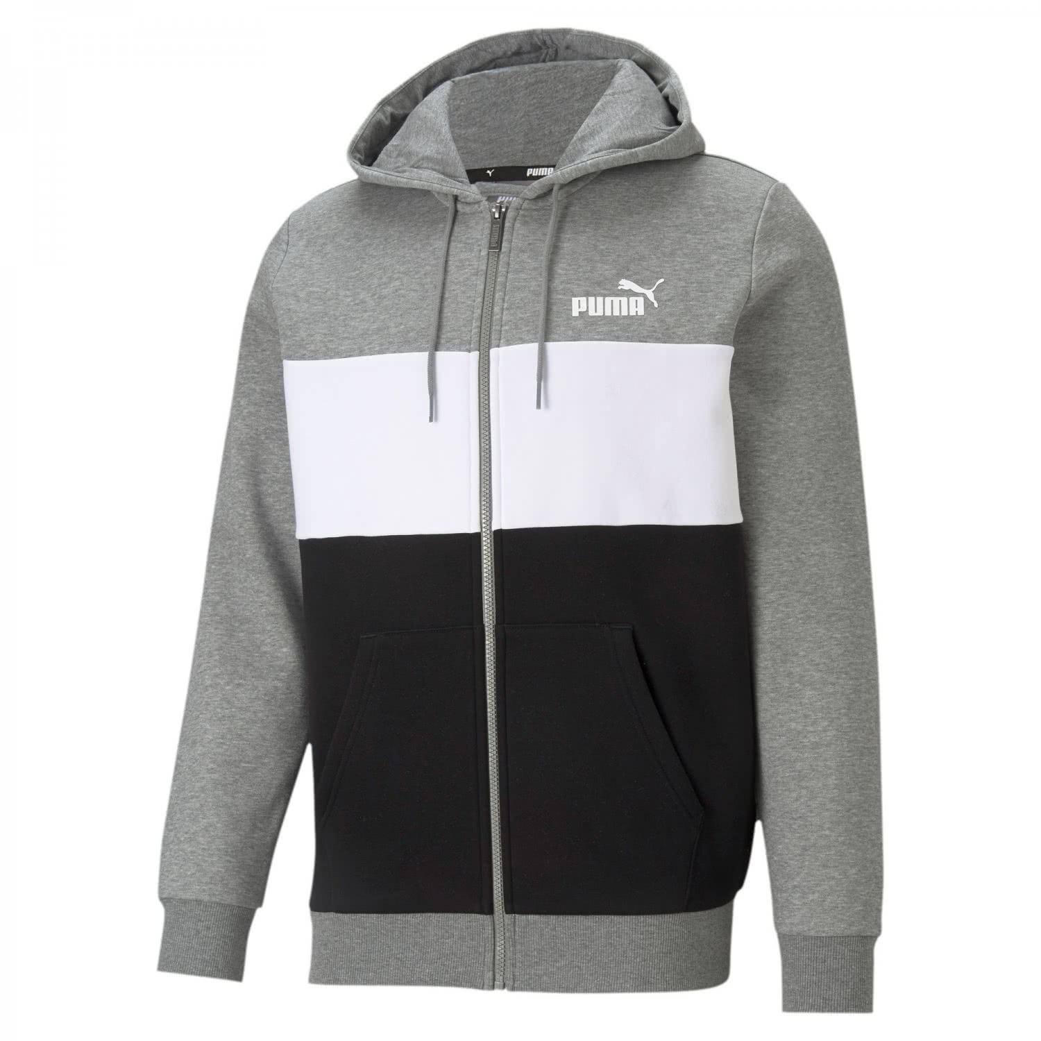 Puma Herren Sweatjacke ESS+ Colorblock FZ Hoodie FL 587918-03 S Medium Gray  Heather | S