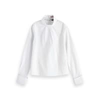 Maison Scotch Damen Bluse with Folded Collar and Back Closure 154106