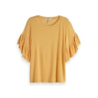 Maison Scotch Damen T-Shirt Ruffled Short Sleeve Tee 150169