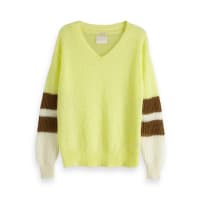 Maison Scotch Damen Pullover Colourblocked Sleeve Knit 150238