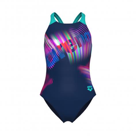 Arena Mädchen Badeanzug Lit Logo Swimsuit V Back 010690 