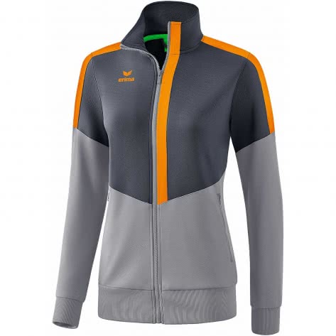 erima Damen Trainingsjacke Squad Worker 1032037 34 Slate Grey/Monument Grey/New Orange | 34