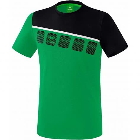 erima Herren T-Shirt 5-C 1081905 XL Smaragd/Schwarz/Weiß | XL