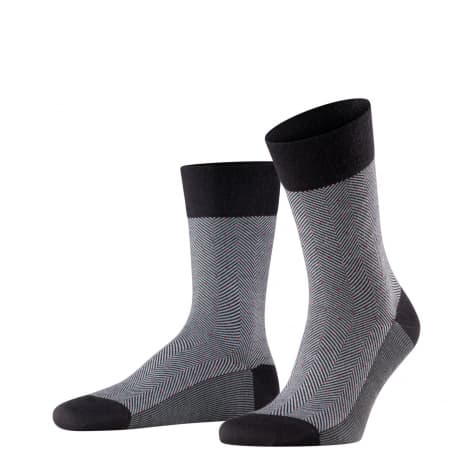 Falke Herren Socken FALKE Sensitive Herringbone 12492-3000 43-44 black (3000) | 43-44