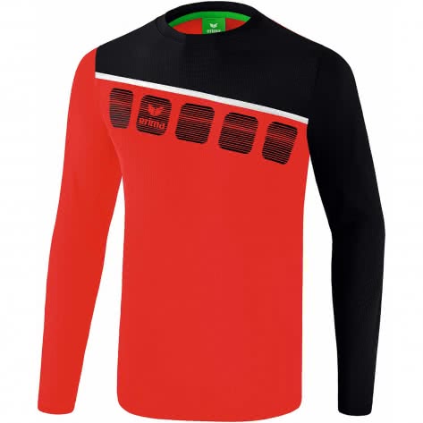 erima Herren Longsleeve 5-C 1331902 XXL Rot/Schwarz/Weiß | XXL