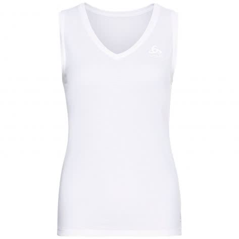 Odlo Damen Unterhemd Active F-Dry Light Eco Baselayer Top V-Neck Singlet 141171-10000 S White | S