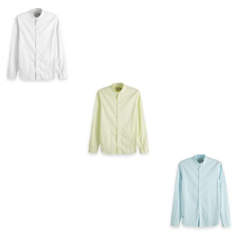Scotch & Soda Herren Langarmhemd Collarless Shirt 148894 
