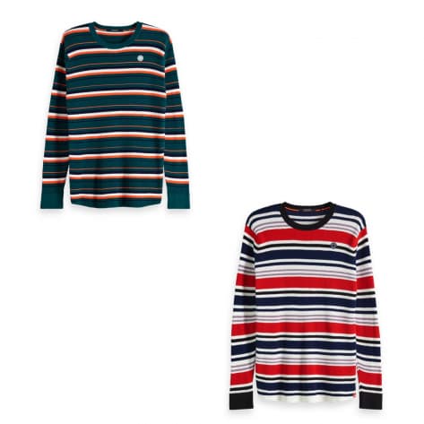 Scotch & Soda Herren Langarmshirt Waffle Stripes 150530 