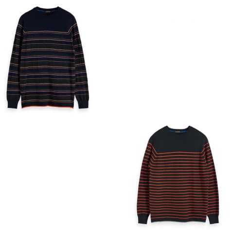 Scotch & Soda Herren Pullover Crewneck Placement Stripes 152371 