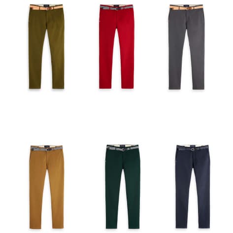 Scotch & Soda Herren Chino Ams Blauw Stuart Chino with Belt 153469 