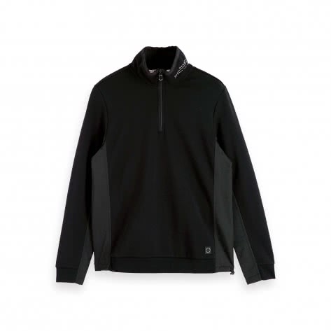 Scotch & Soda Herren Pullover Half Zip High Neck 153580-0008 S Black | S