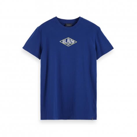 Scotch & Soda Herren T-Shirt Clean Subtile Artwork Tee 153605-3289 M Sacre Blue | M