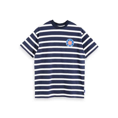Scotch & Soda Herren T-Shirt Oversized Stripe Tee 153616-0220 M Combo D | M