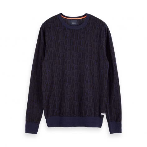 Scotch & Soda Herren Pullover Ams Blauw Allover Print 153635-0219 S Combo C | S