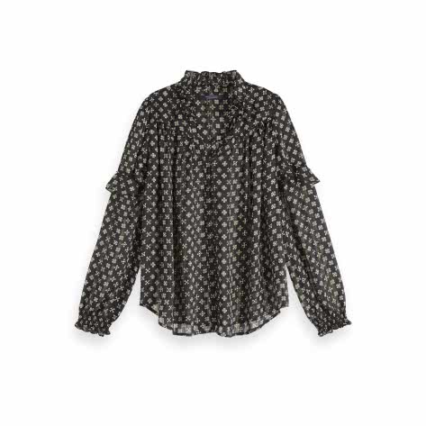 Maison Scotch Damen Bluse Sheer Ruffle Top 153762 