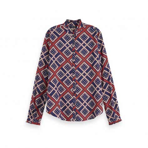 Maison Scotch Damen Langarmhemd Allover Printed Shirt 153768-0218 S Combo B | S