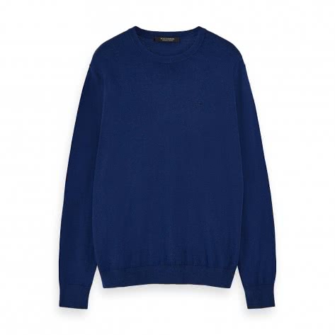 Scotch & Soda Herren Pullover Classic Crewneck Pull 155476-0611 M Worker Blue Melange | M