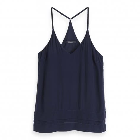 Maison Scotch Damen Top Feminine Vicose Tank Top 155892-0004 L Navy | L