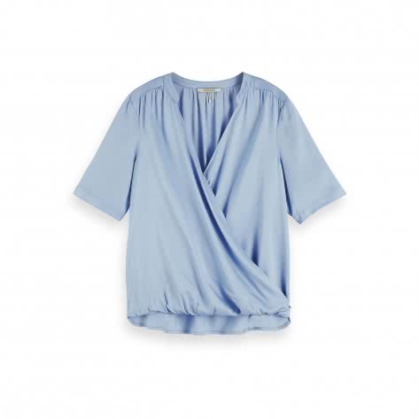Maison Scotch Damen Wickeltop Wrap-Over 155937-1234 XL Powder Blue | XL