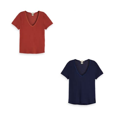 Maison Scotch Damen T-Shirt V-Neck Tee 156215 