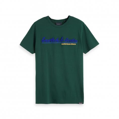 Scotch & Soda Herren T-Shirt Logo Tee 156507-0797 S Green Smoke | S