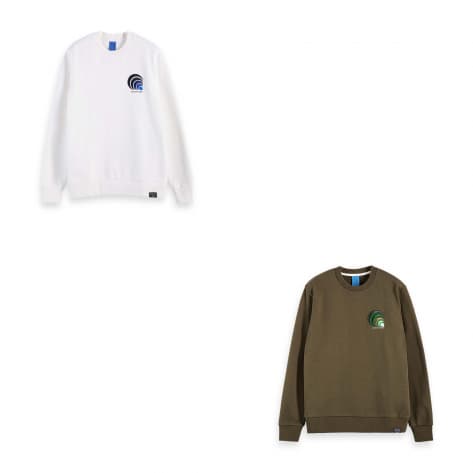 Scotch & Soda Herren Sweatshirt Chest Embroidery Crewneck 156794 