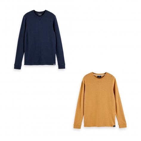 Scotch & Soda Herren Langarmshirt Waffle Tee 159508 