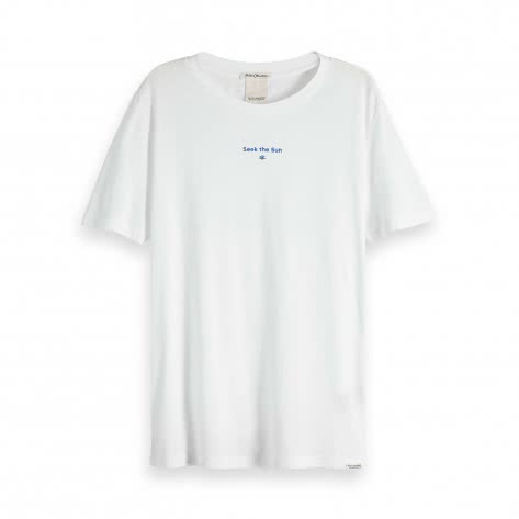 Maison Scotch Damen T-Shirt Organic Cotton Tee 150210-06 L White | L