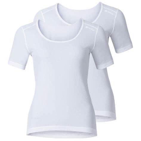 Odlo Damen Unterwäsche Shirt crew neck CUBIC 2 Pack 192281-10440 L white-snow white | L