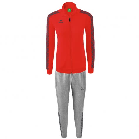 erima Damen Sweatanzug Essential Team 2032214+2102206 40 Rot/Slate Grey | 40