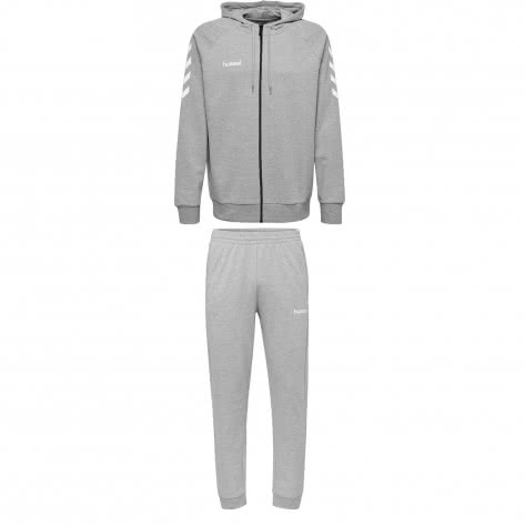 Hummel Herren Sweatanzug Go Cotton Zip 204230+203530-2006 S Grey Melange | S