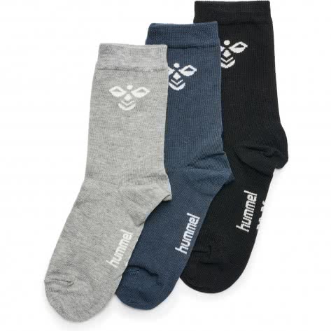 Hummel Kinder Socken Sutton 3-Pack Sock 207550-2049 24-27 Black/Grey Melange/Blue Nights | 24-27