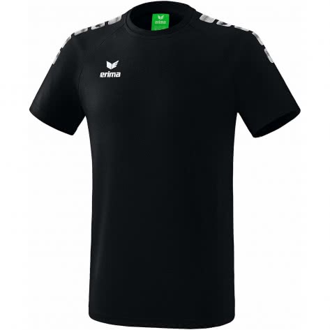 erima Herren T-Shirt Essential 5-C T-Shirt 2081932 L Schwarz/Weiß | L