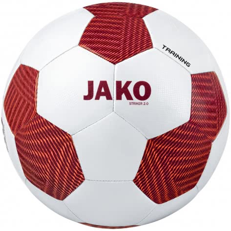 Jako Fussball Trainingsball Striker 2.0 2353-702 5 Weiß/Weinrot/Neonorange | 5