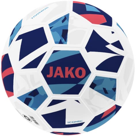 Jako Fussball Trainingsball Iconic 2372-657 5 Weiß/Navy/Coral | 5