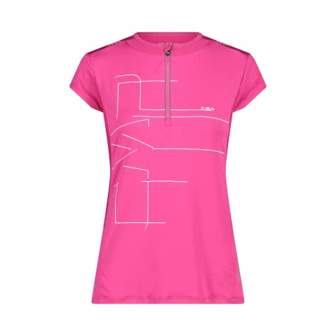 CMP Damen Radsportshirt WOMAN T-SHIRT HALF ZIP 31C7836-H820 34 Geraneo | 34