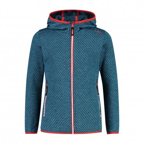 CMP Mädchen Fleece Jacke Fix Hood 31H1735-22LH 98 Azzurro-Titanio | 98
