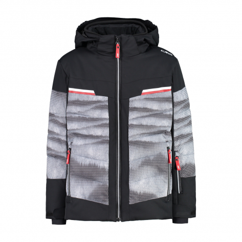CMP Kinder Winterjacke KID JACKET SNAPS HOOD 31W0624-U901 128 Nero | 128