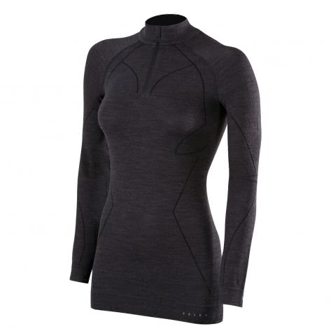Falke Damen Langarmshirt Wool-Tech Zip Shirt 33210-3000 M black | M