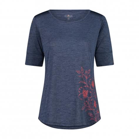 CMP Damen T-Shirt Woman T-Shirt 39T5756-49ML 38 Blue Mel.-Corallo | 38