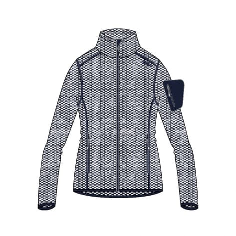 Трикотажная меланжевая флисовая куртка Damen Jacke CMP 3H14746 Dunkelblau