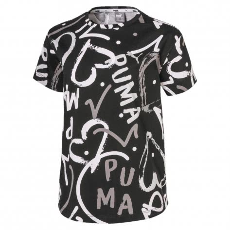 Puma Mädchen T-Shirt Alpha AOP Tee G 581362-01 104 Puma Black-AOP | 104
