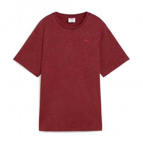 Puma Damen T-Shirt ESS ELEVATED Relaxed Wash Tee 688102-96 L Ruby Shimmer | L