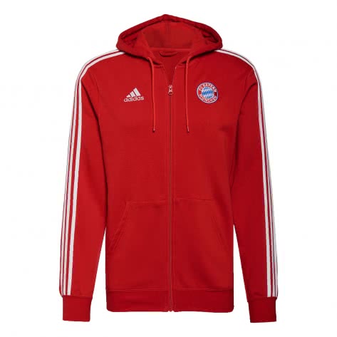 adidas Herren FC Bayern München 3-Stripes Kapuzenjacke 2021/22 GR0690 XS FCB True Red | XS