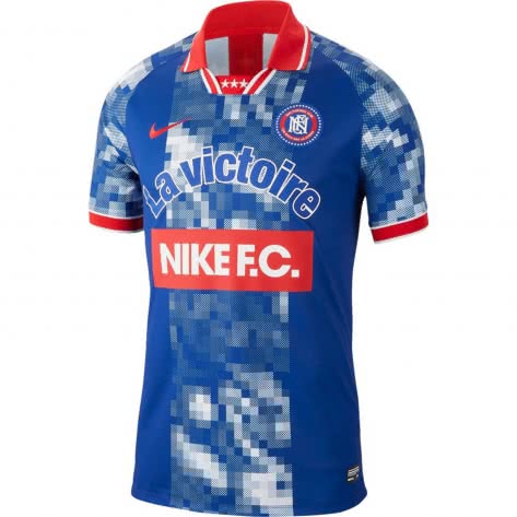 Nike Herren Trikot Nike F.C. Football Jersey Home SS AQ0660-438 S Indigo Force/White/University Red | S