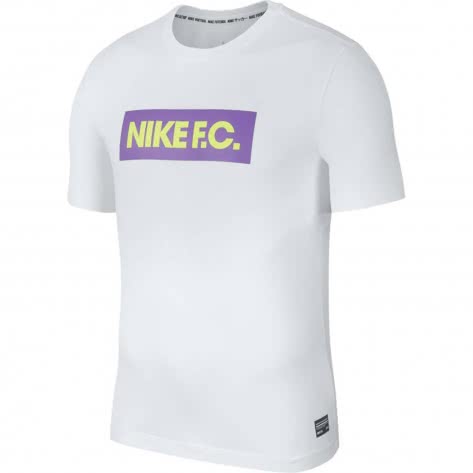 Nike Herren T-Shirt Nike F.C. Dri-FIT AQ8007-100 S White/Bright Violet | S