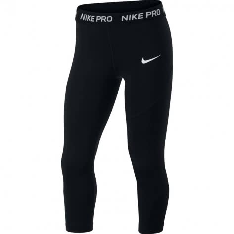 Nike Mädchen Capri Hose Pro Capri AQ9041-010 122-128 BLACK/BLACK/BLACK/WHITE | 122-128