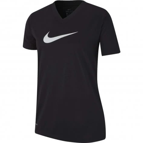 Nike Mädchen Trainingsshirt Dry Tee VNeck Swoosh AR5039-010 128-137 Black/White | 128-137